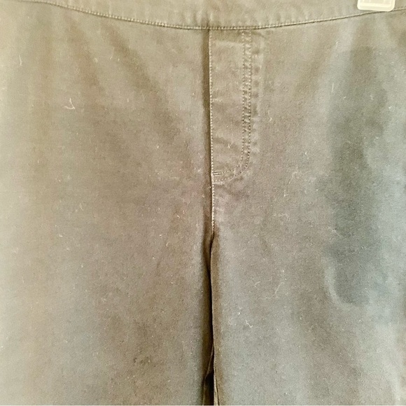 Isaac Mizrahi Live! Pants Sz 8 Black Cotton Rayon Spandex Ankle Length Side Slit - Picture 3 of 12